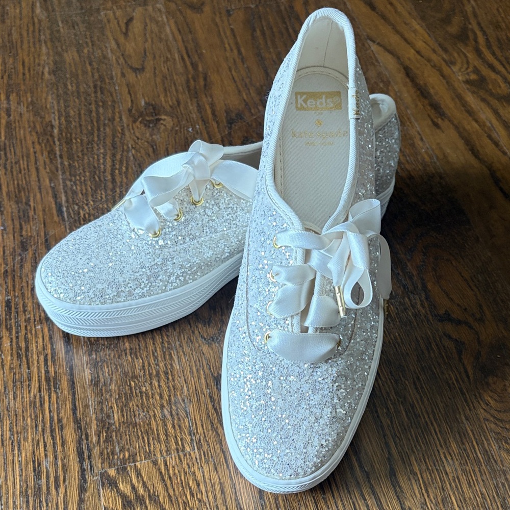 Keds Kids Sparkly Sneakers - Silver